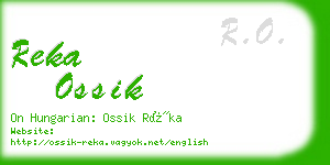 reka ossik business card